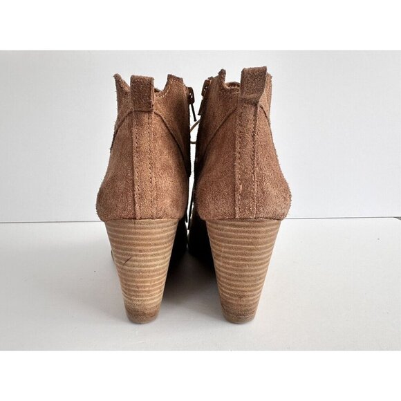 Lucky Brand Womens Bootie Size US 11M/EU 41 Honey Suede Lace Up Fall‎ Comfy READ - Picture 4 of 13